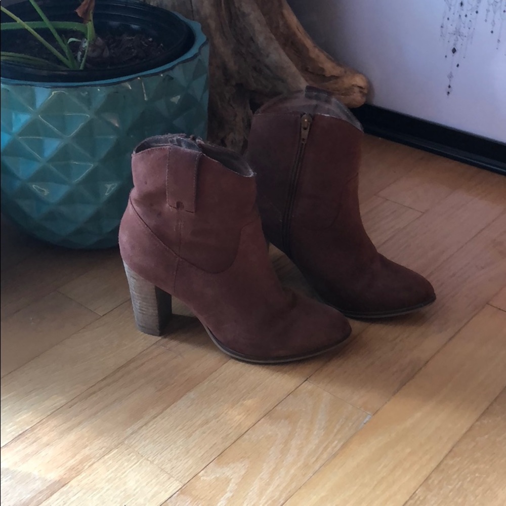 Seychelles Suede Stack Heel Booties